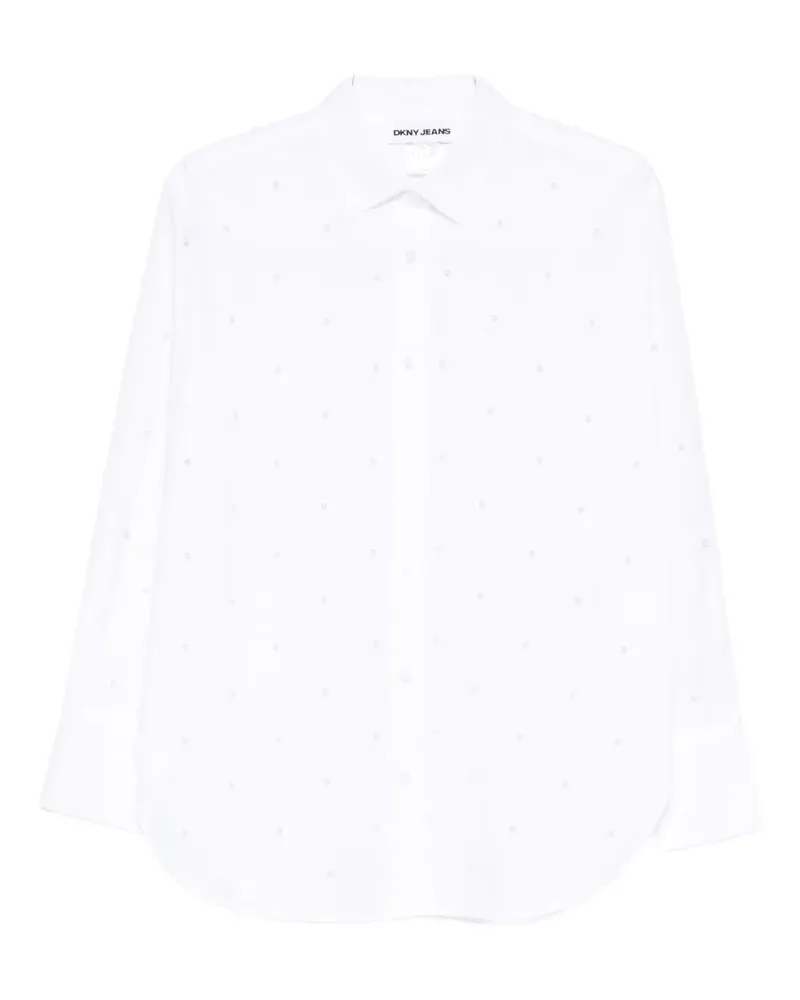 DKNY pearl-embellished shirt - Weiß Weiß