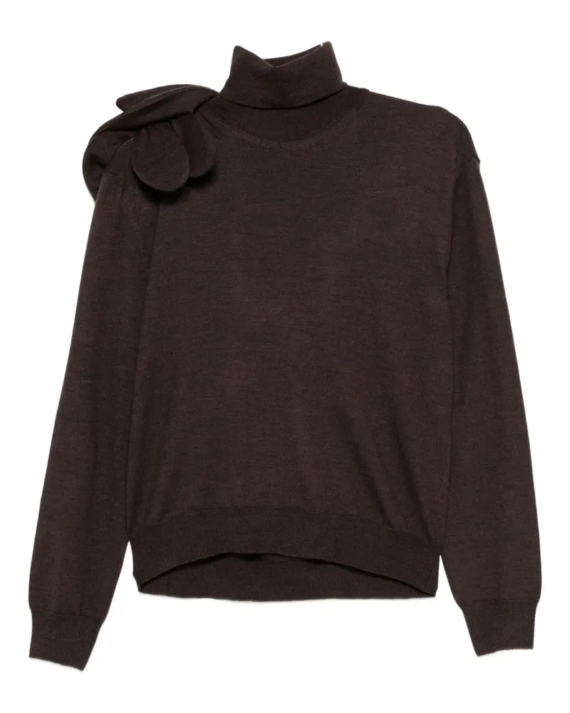 Moschino Rollkragenpullover mit Schleifendetail - Braun Braun