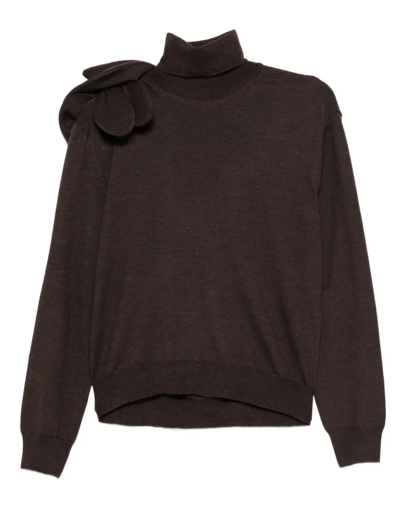 Moschino Rollkragenpullover mit Schleifendetail - Braun Braun