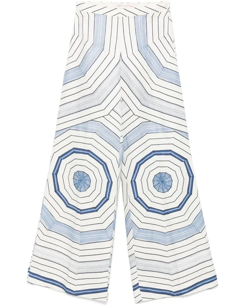 Sandro x Louise Bourgeois Hose mit geometrischem Print - Weiß Weiß