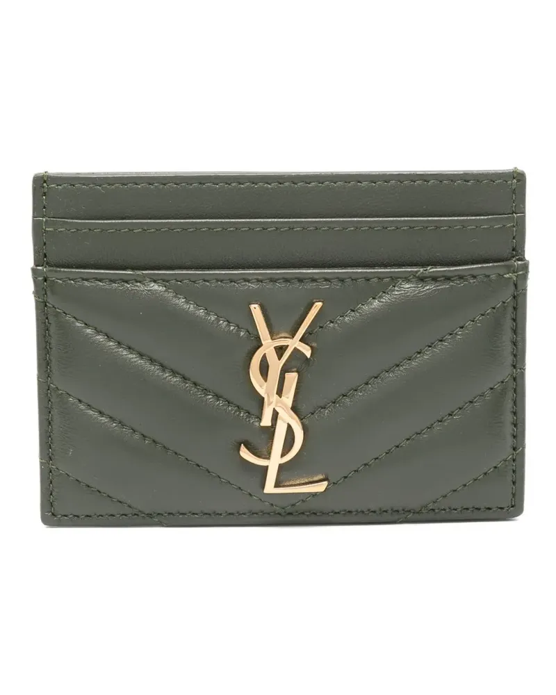 Saint Laurent Kartenetui mit Logo - Grün Grün