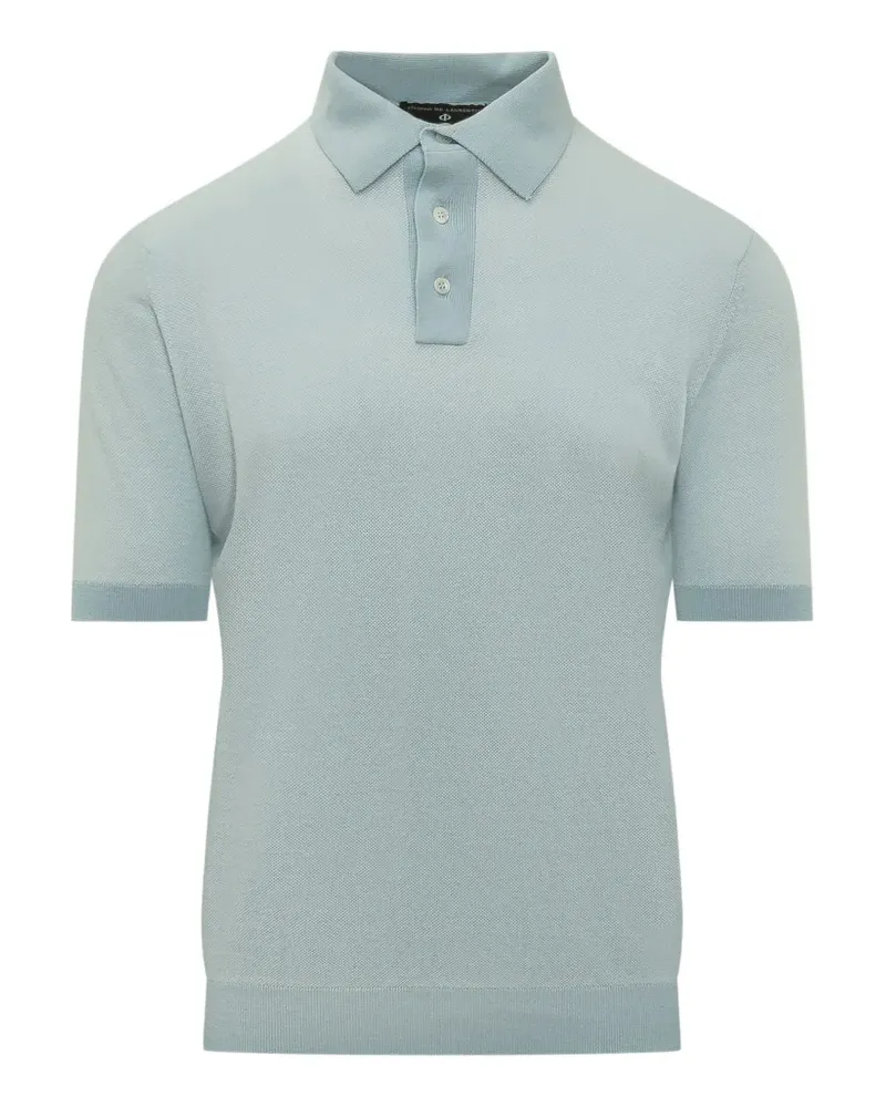 Filippo de Laurentiis short-sleeved cotton-knit polo shirt - Blau Blau