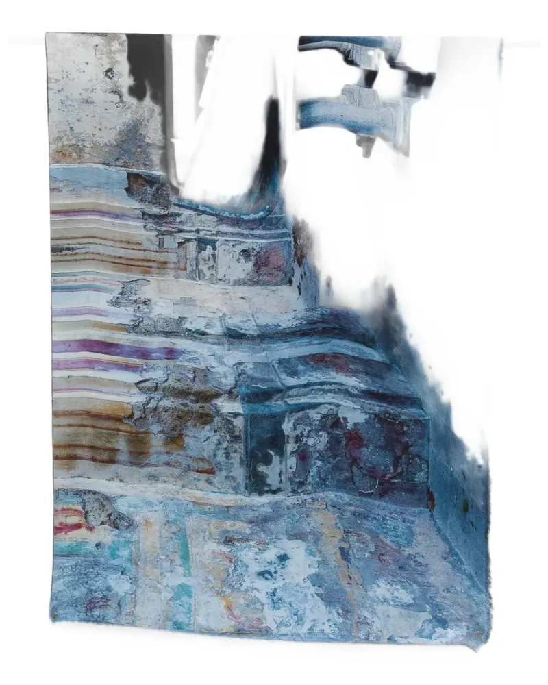 Faliero Sarti graphic-print frayed scarf - Blau Blau