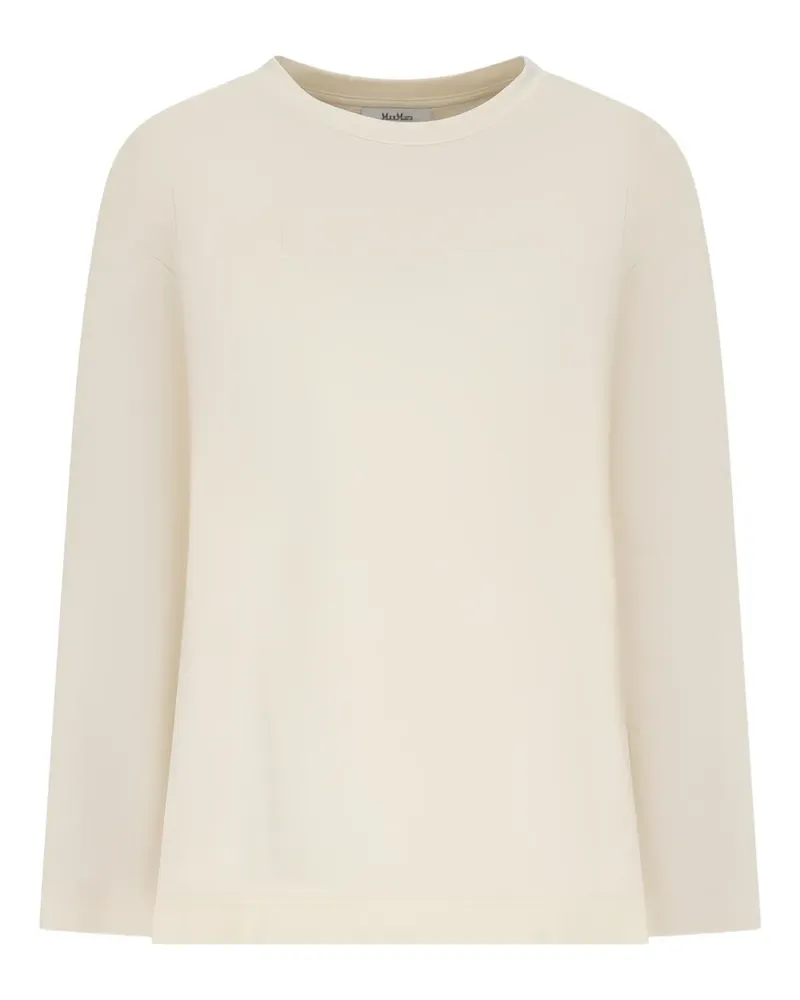 Max Mara Langärmeliger Pullover mit Logo-Prägung - Nude Nude