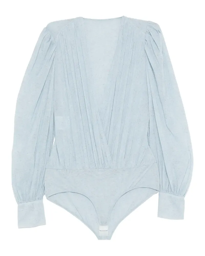 Alberta Ferretti Top mit V-Ausschnitt - Blau Blau