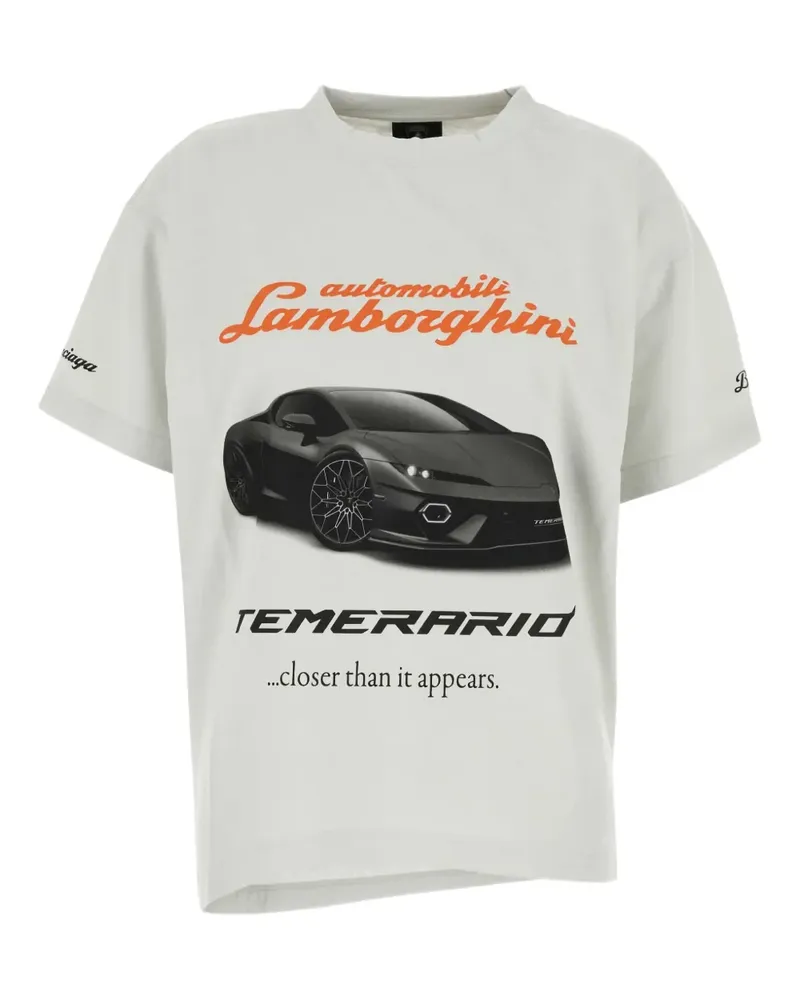 Balenciaga x Automobili T-Shirt mit Lamborghini-Print - Weiß Weiß