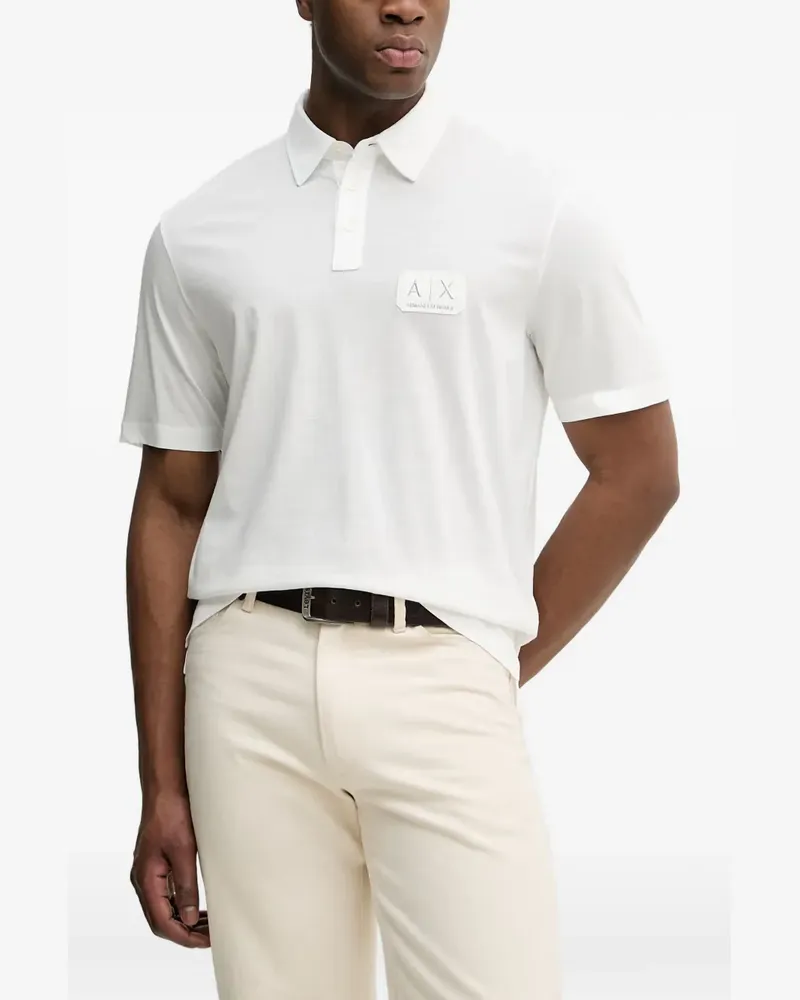 Armani Exchange Poloshirt mit Logo-Patch - Weiß Weiß