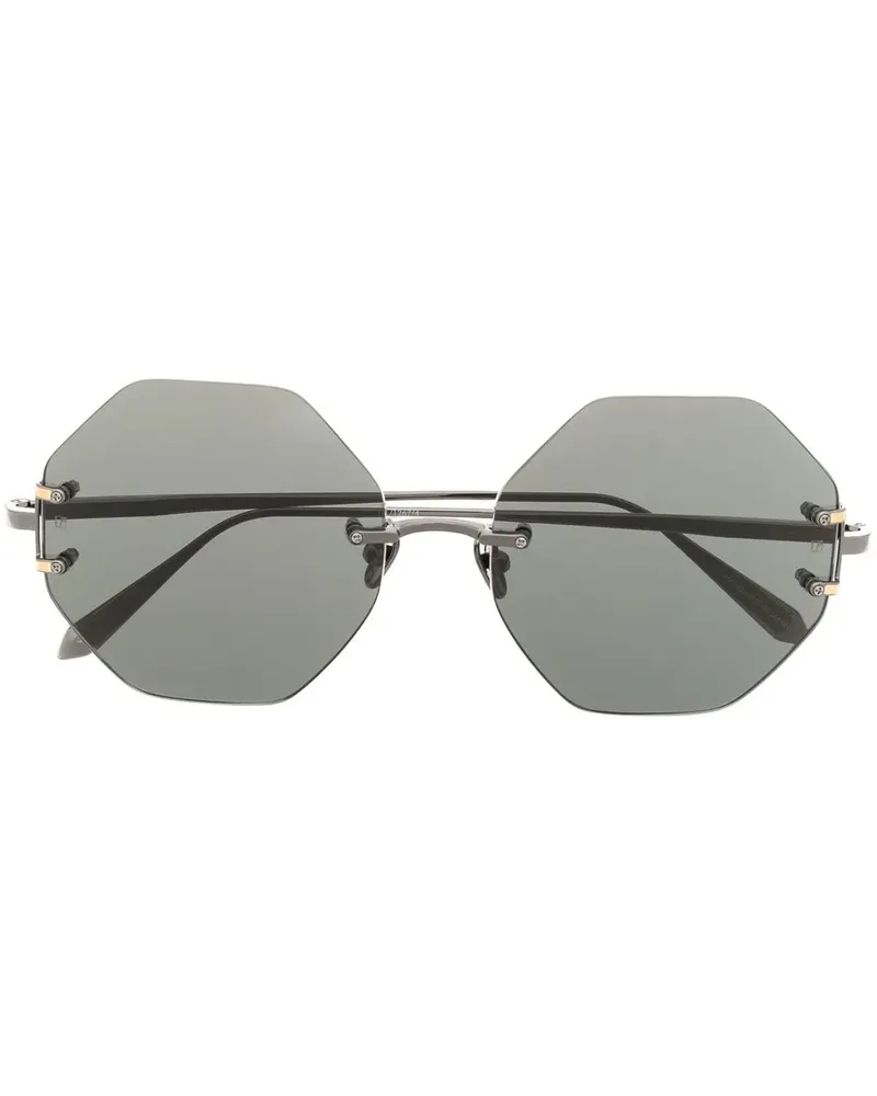 Linda Farrow Sonnenbrille mit rundem Gestell - Grau Grau
