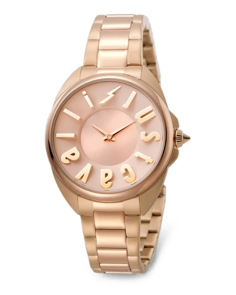 Just Cavalli Armbanduhr mit Logo-Indizes 34mm - Rosa Rosa