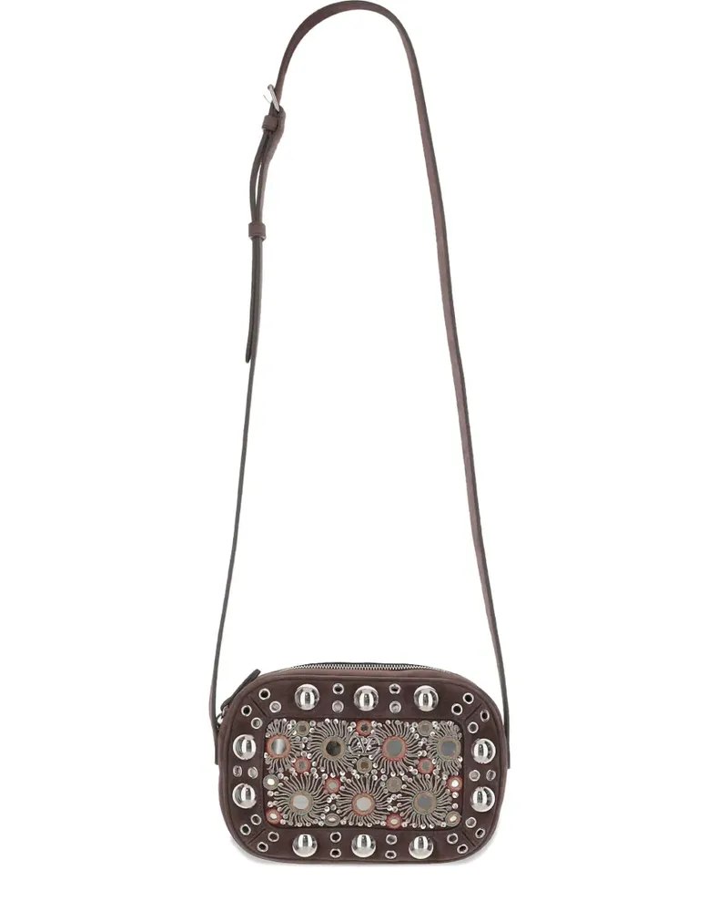 Valentino Garavani Verzierte Schultertasche mit Nieten - Braun Braun