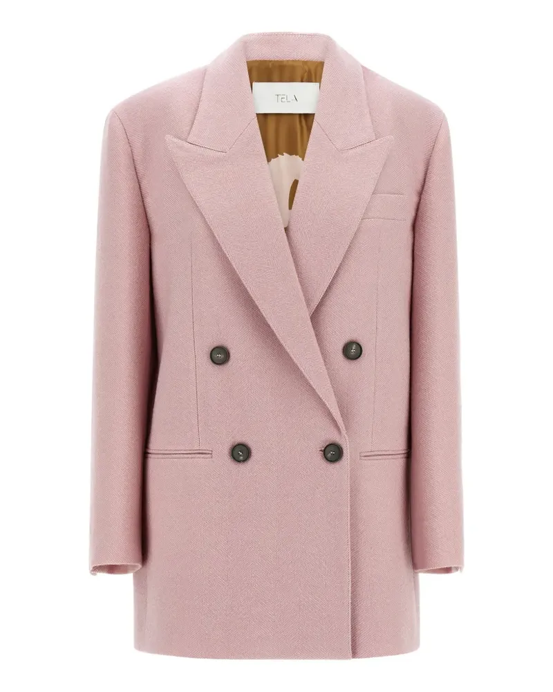 TELA Doppelreihiger Nomade Blazer mit Fischgrätenmuster - Rosa Rosa