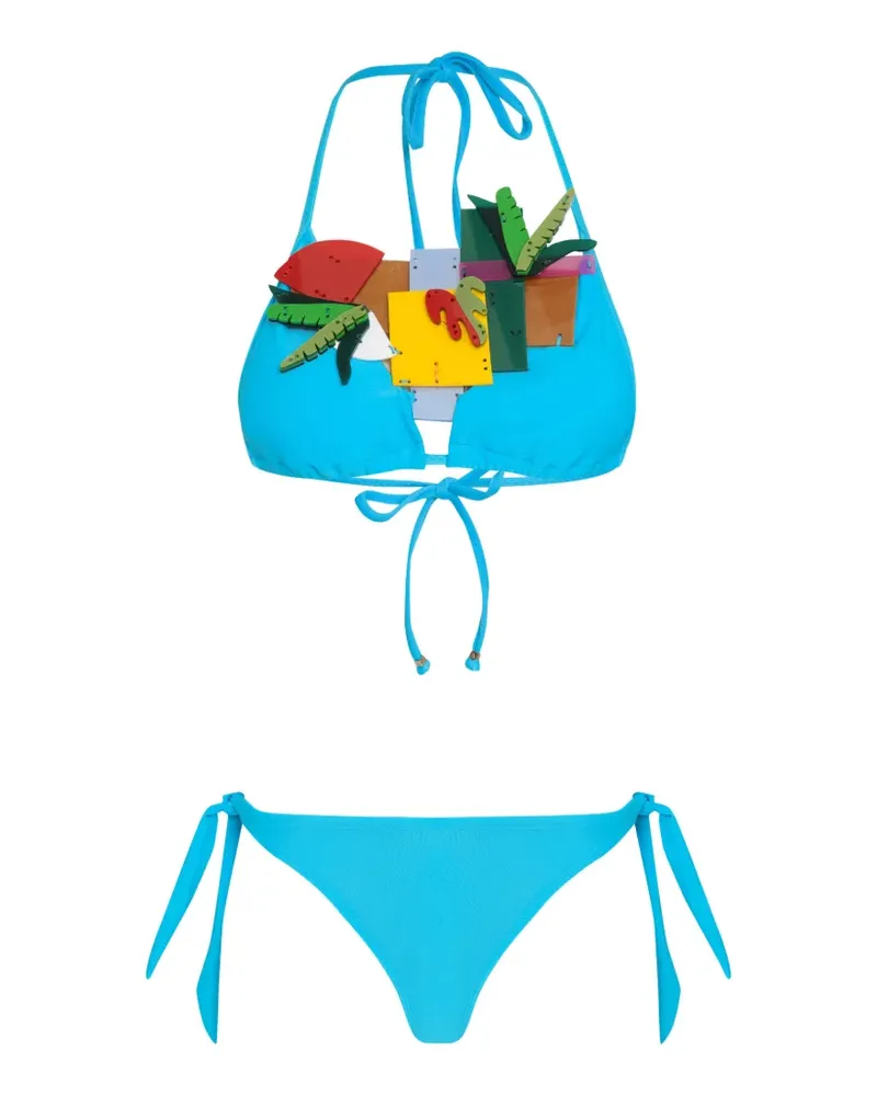 Amir Slama appliqué bikini - Blau Blau