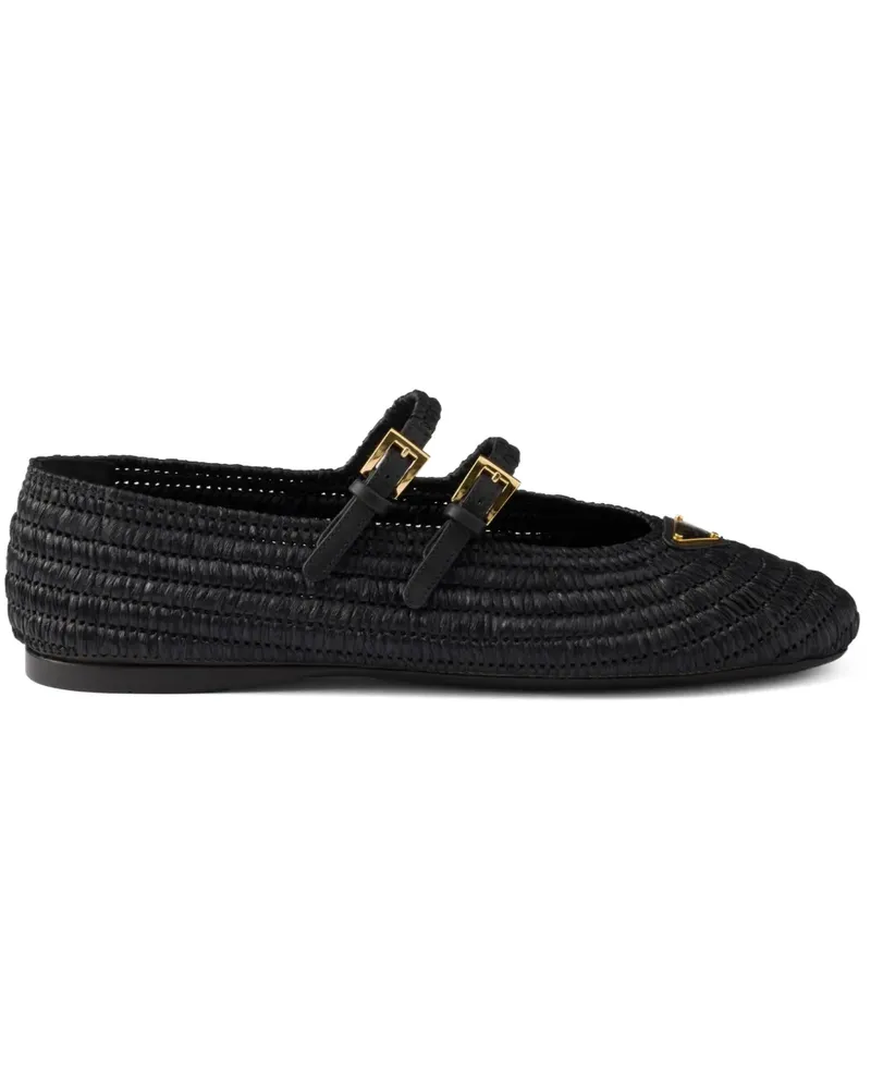 Prada Gehäkelte Ballerinas - Schwarz Schwarz