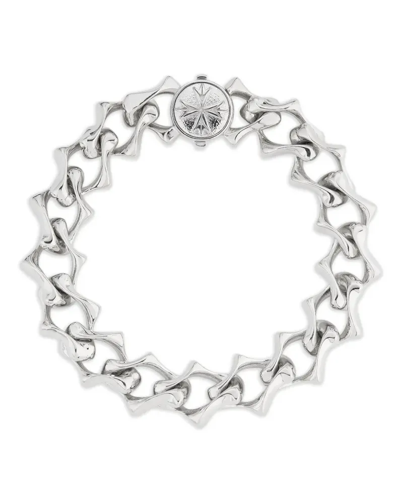 Emanuele Bicocchi Sharp chain logo bracelet - Silber Silber