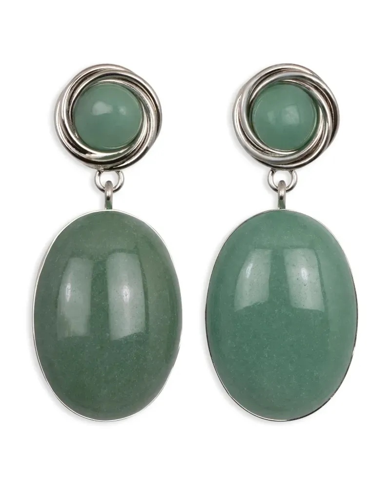 Jennifer Behr Ruthie Aventurine Ohrringe - Silber Silber