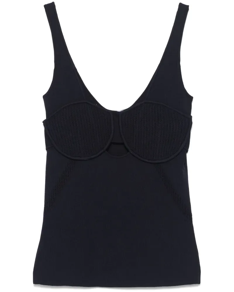 Patrizia Pepe Geripptes Bustier-Top - Blau Blau