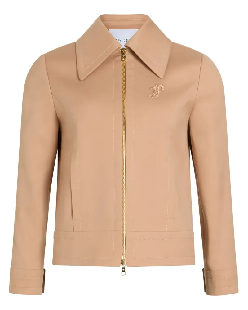 Patou Cropped-Twill-Jacke mit Reißverschluss - Nude Nude