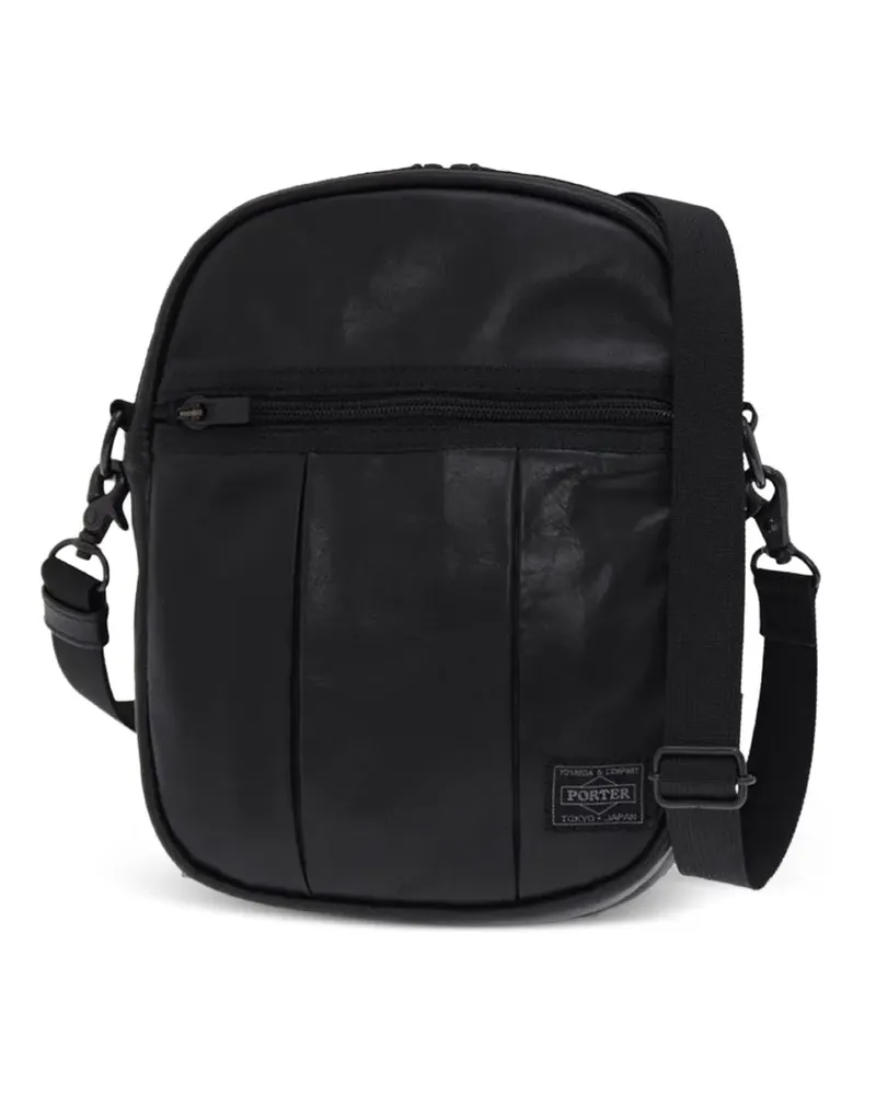 PORTER-YOSHIDA & CO zip leather shoulder bag - Schwarz Schwarz