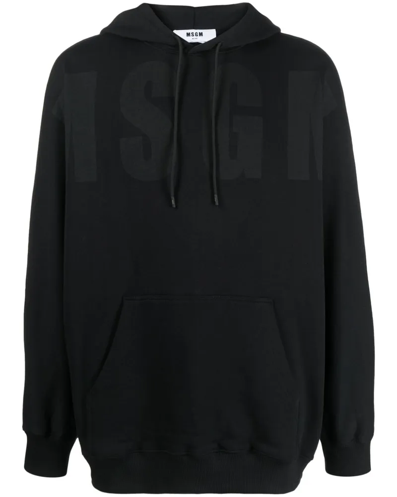 MSGM Hoodie mit Logo-Print - Schwarz Schwarz