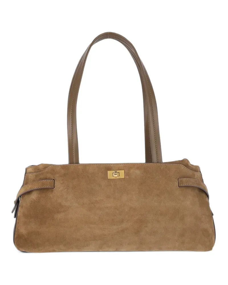 Anya Hindmarch Wilson Tote Bag aus Wildleder mit Ledereinsätzen - Braun Braun