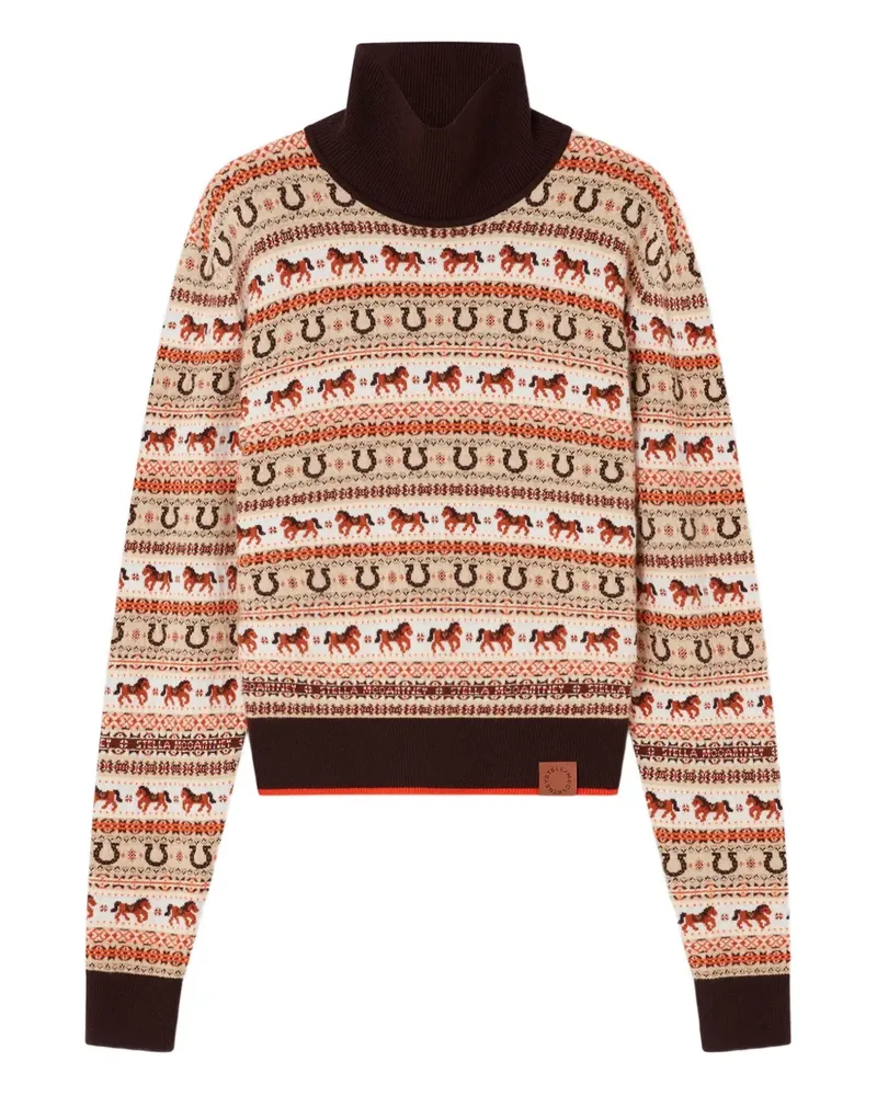 Stella McCartney Rollkragenpullover mit Fair-Isle-Muster - Nude Nude