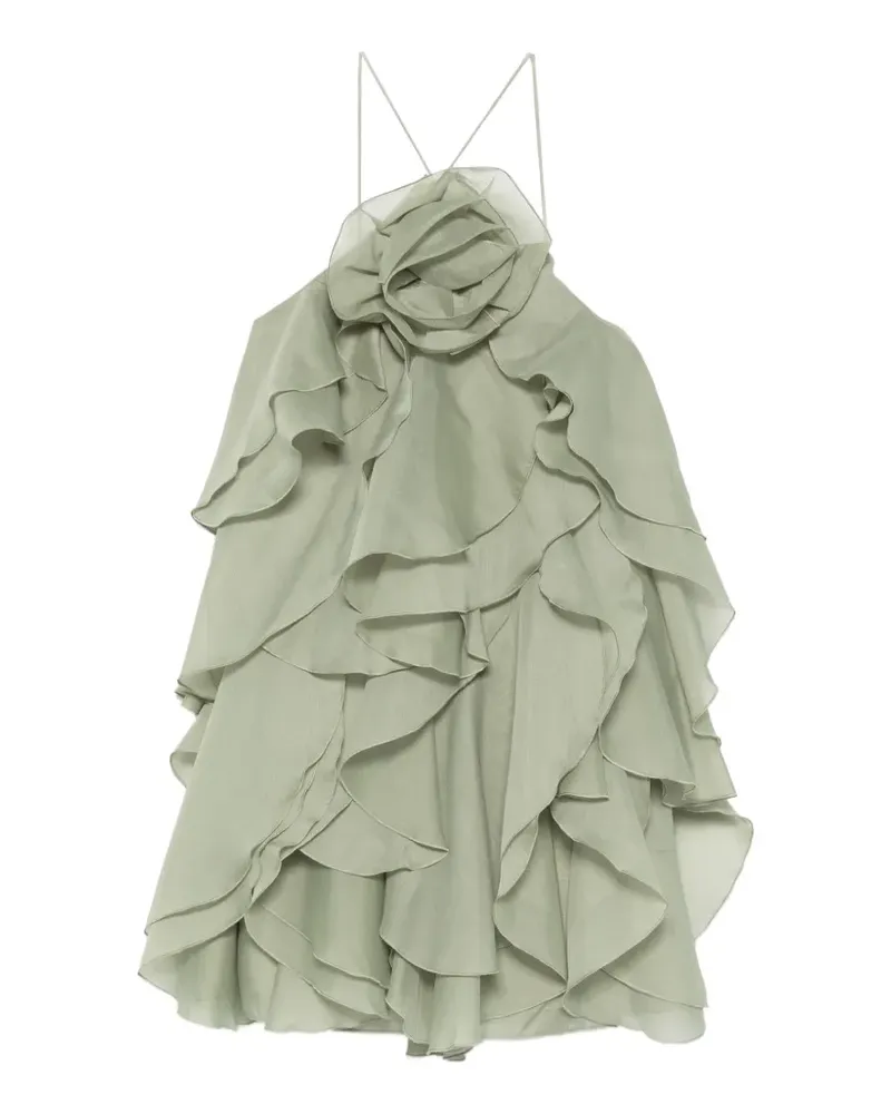 Aje. Pandorea floral ruffled dress - Grün Grün