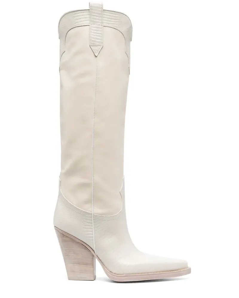 Paris Texas Kniehohe Stiefel 110mm - Nude Nude