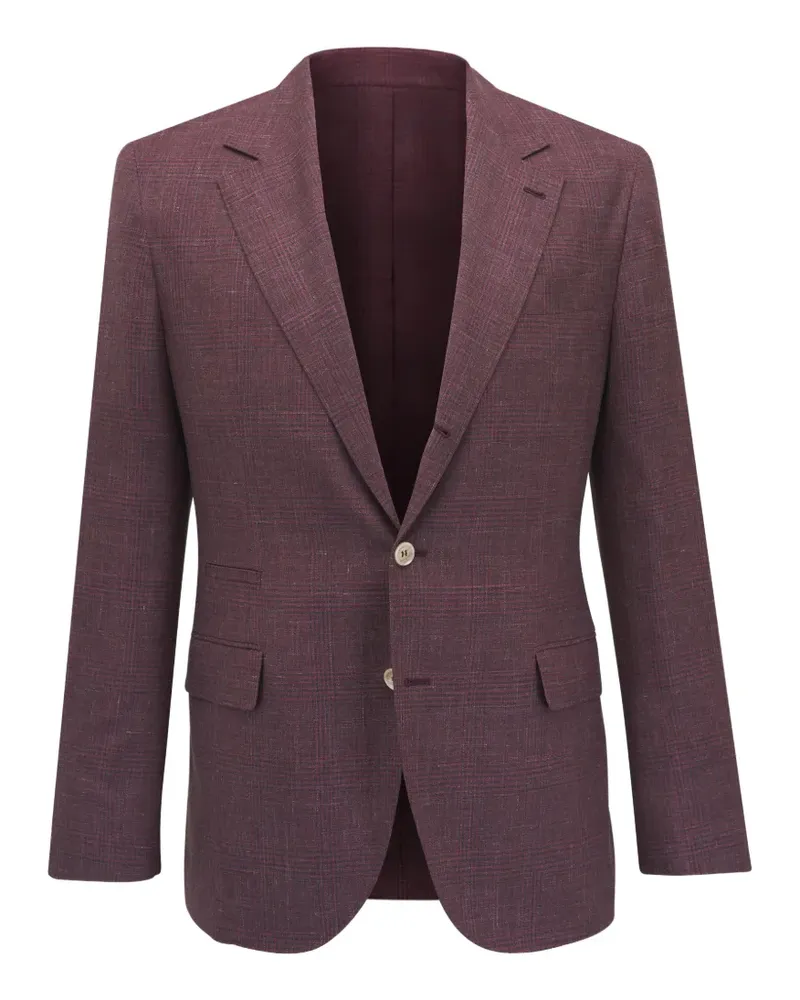 Brunello Cucinelli plaid notched jacket - Rot Rot