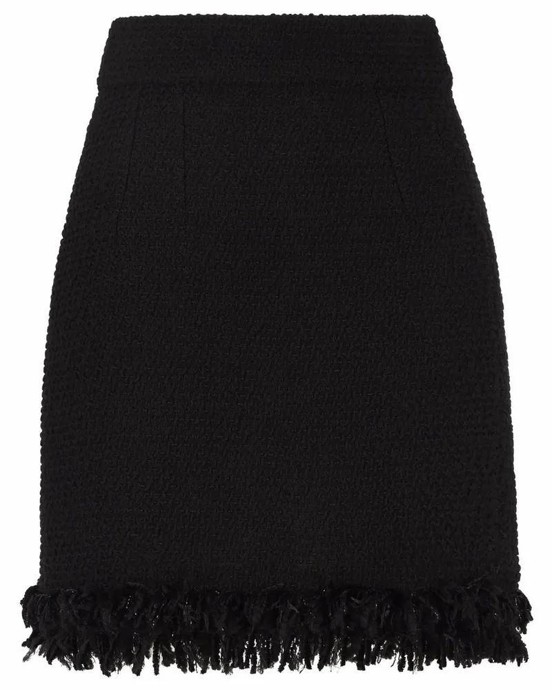 Dolce & Gabbana Bouclé-Minirock mit ausgefransten Kanten - Schwarz Schwarz