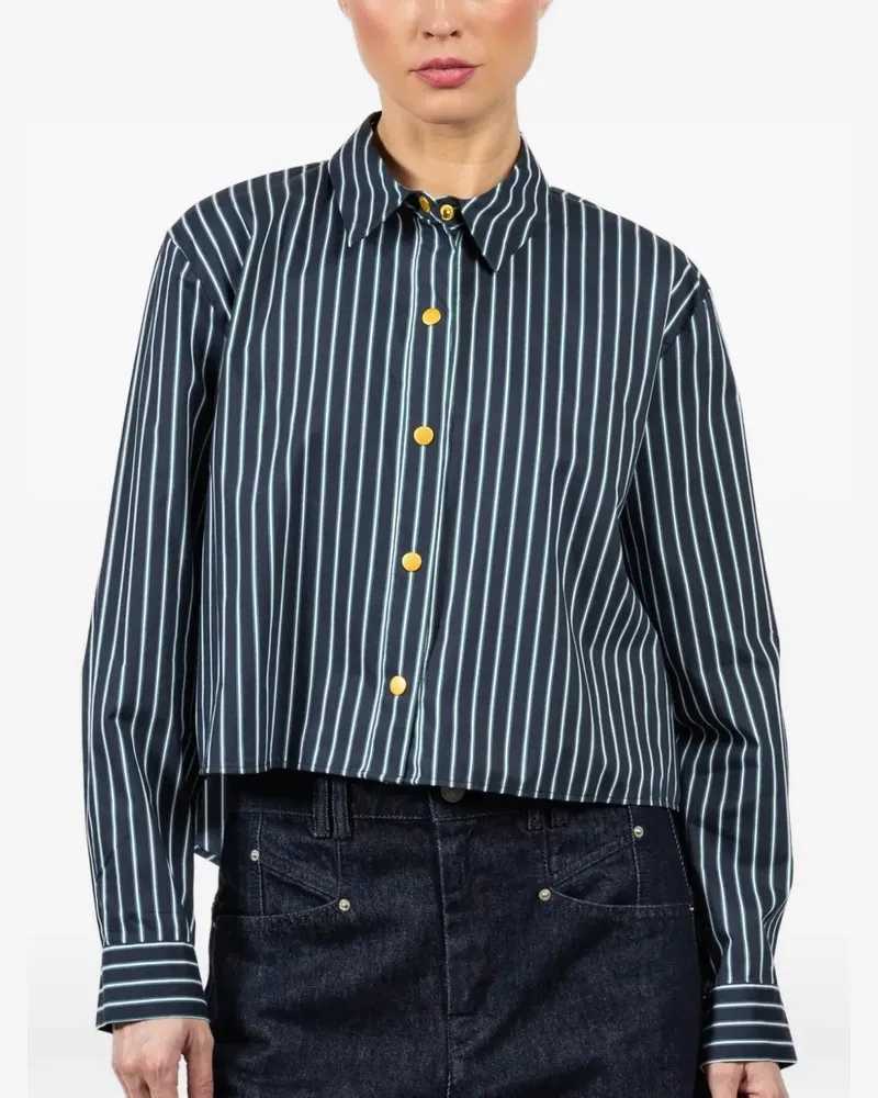L'Agence button-up striped shirt - Grün Grün