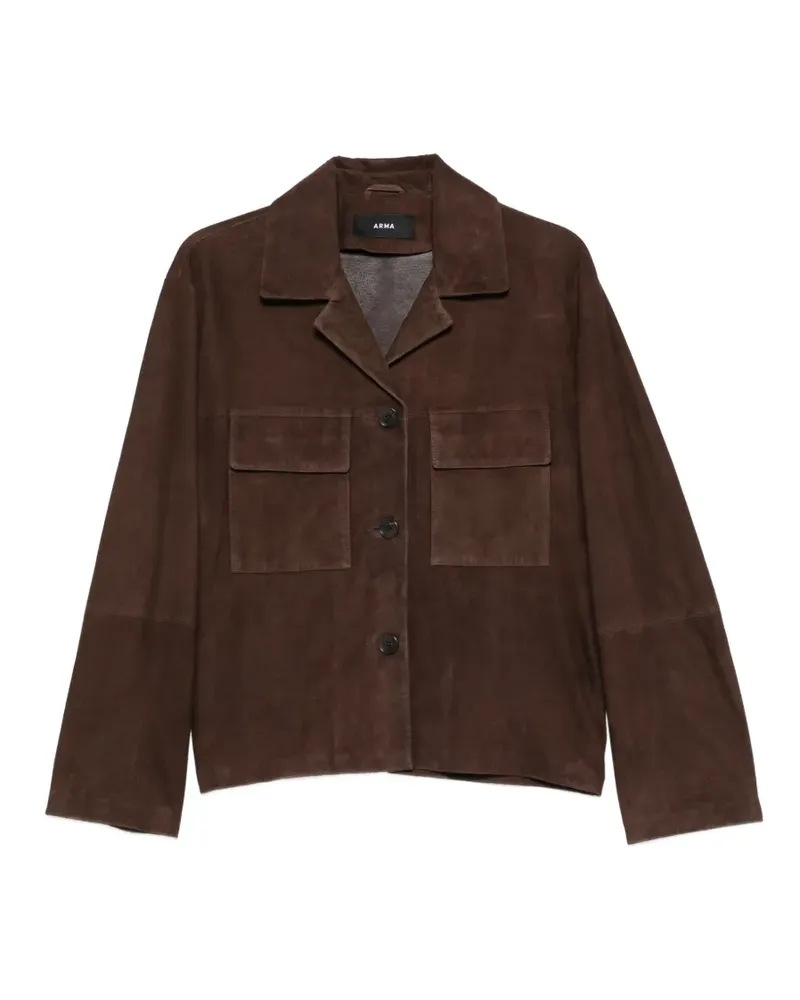 Arma Flore flap-pocket suede jacket - Braun Braun