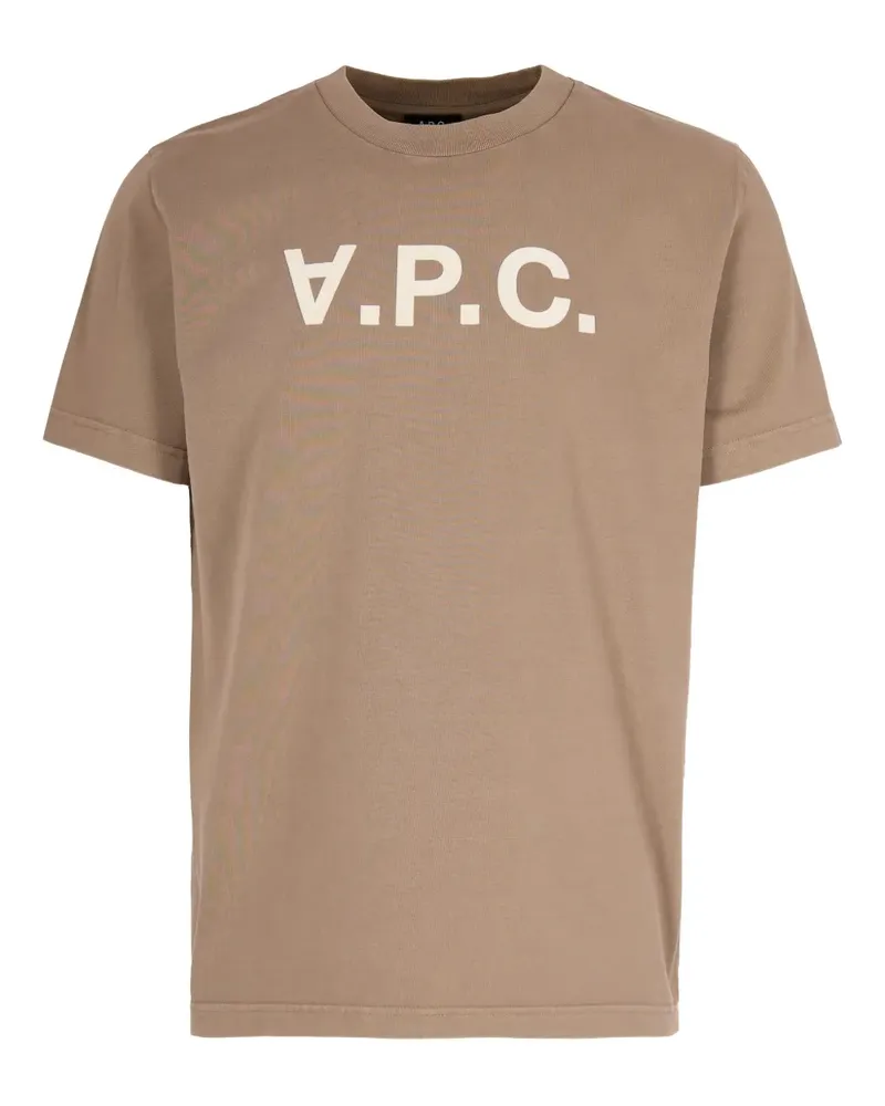 A.P.C. T-Shirt mit Logo-Detail - Nude Nude