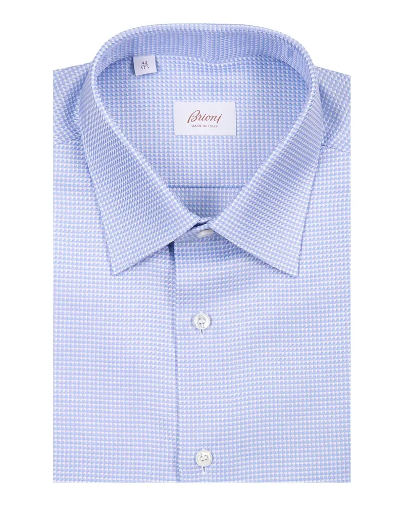 Brioni micro-pattern shirt - Blau Blau