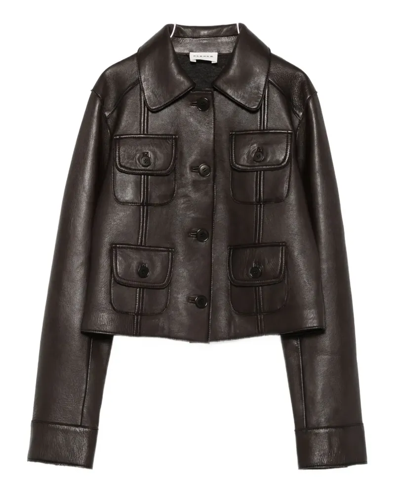 P.A.R.O.S.H. P.A.R.O H. flap-pocket leather jacket - Braun Braun