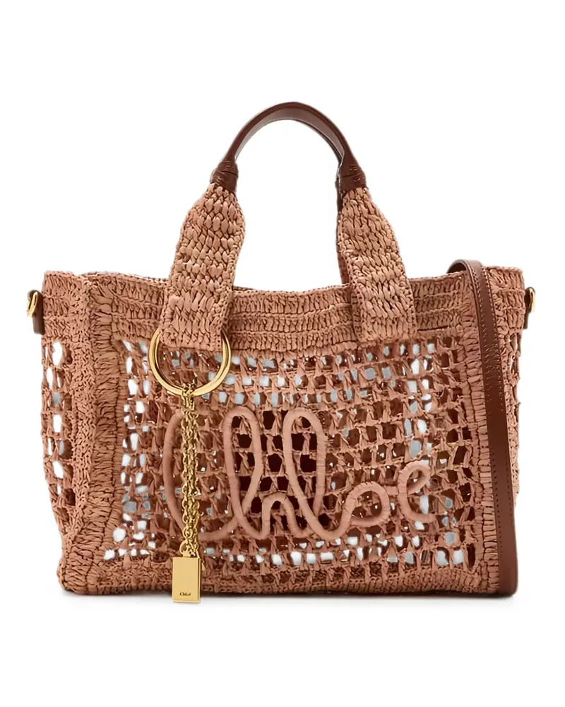 Chloé small Summer Banana raffia tote bag - Braun Braun