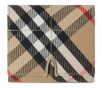 Snip Portemonnaie mit Vintage Check-Print - Nude