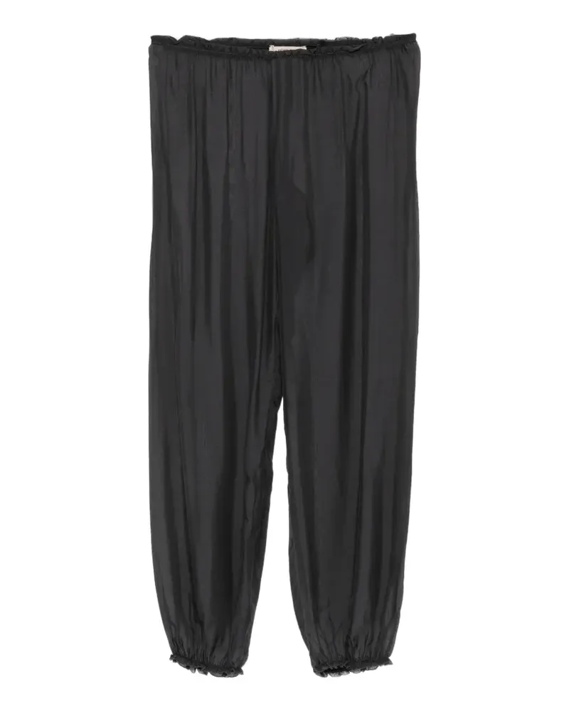 Paloma Wool Hose mit elastischem Bund und Rüschenbesatz - Schwarz Schwarz