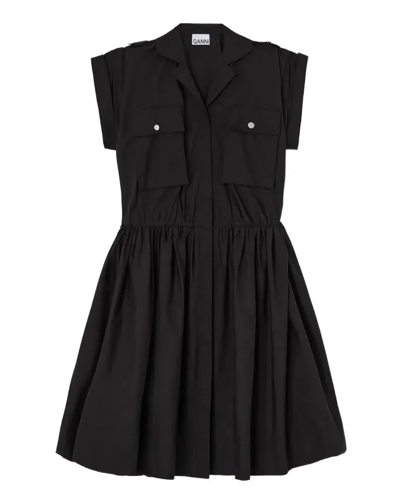 Ganni dress in black cotton - Schwarz Schwarz