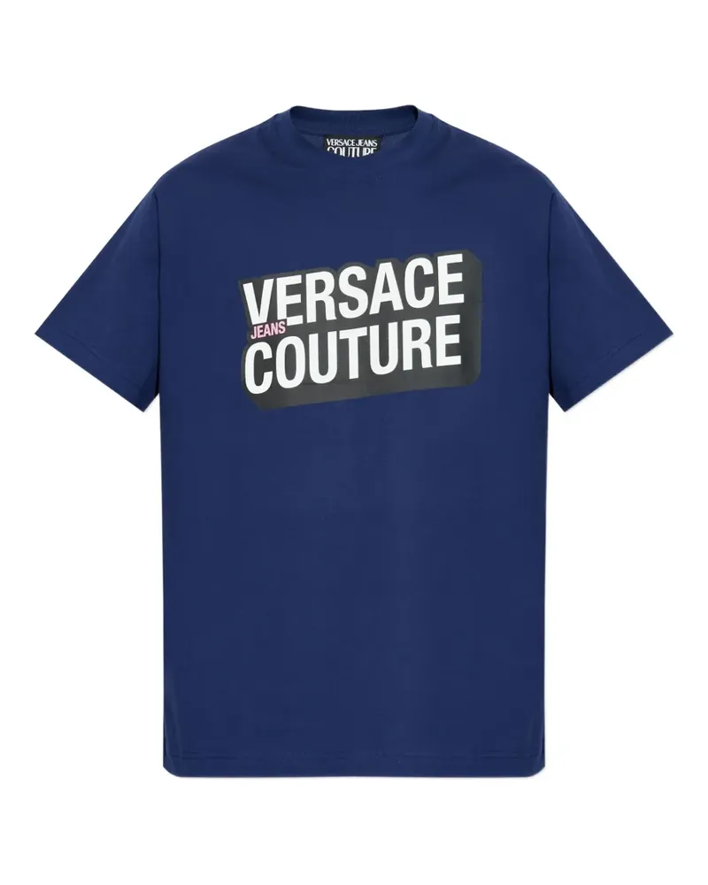 Versace Jeans T-Shirt mit Logo-Print - Blau Blau