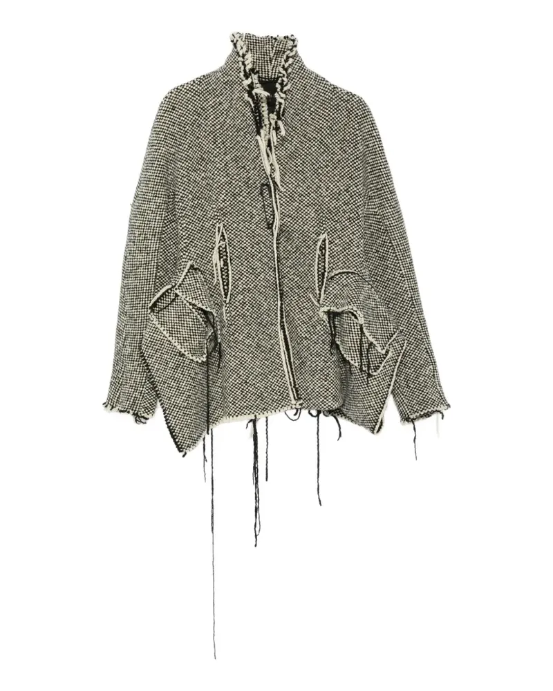 Studiorundholz Tweed-Jacke mit Check - Schwarz Schwarz