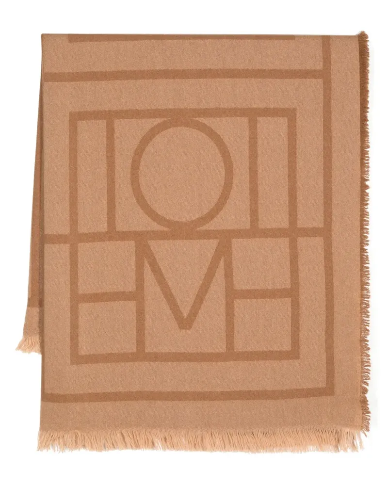 Totême Schal mit Monogramm-Print - Braun Braun