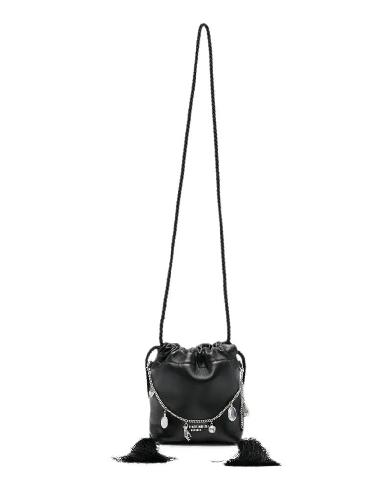 Ann Demeulemeester Kleine Zoi Beuteltasche mit Quaste und Anhänger - Schwarz Schwarz
