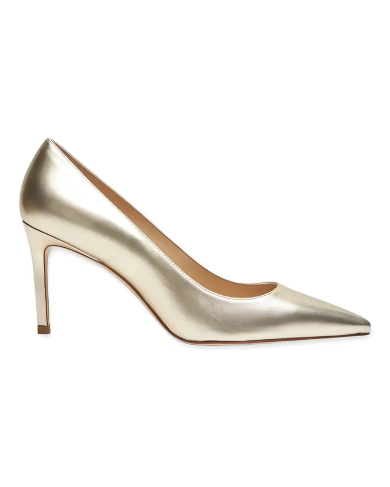 Stuart Weitzman sculptural-heel leather pumps - Gold Gold