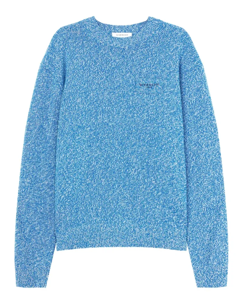 Givenchy Couture Seam Pullover aus Mouliné-Wolle und Kaschmir - Blau Blau