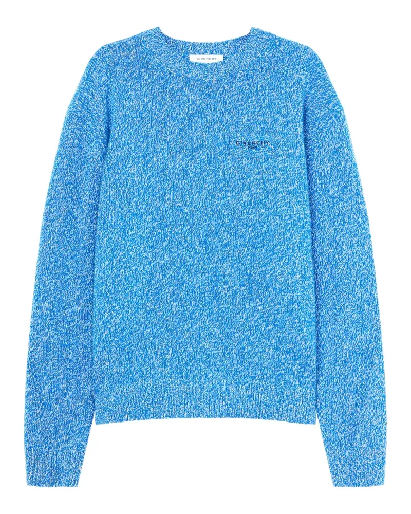 Givenchy Couture Seam Pullover aus Mouliné-Wolle und Kaschmir - Blau Blau