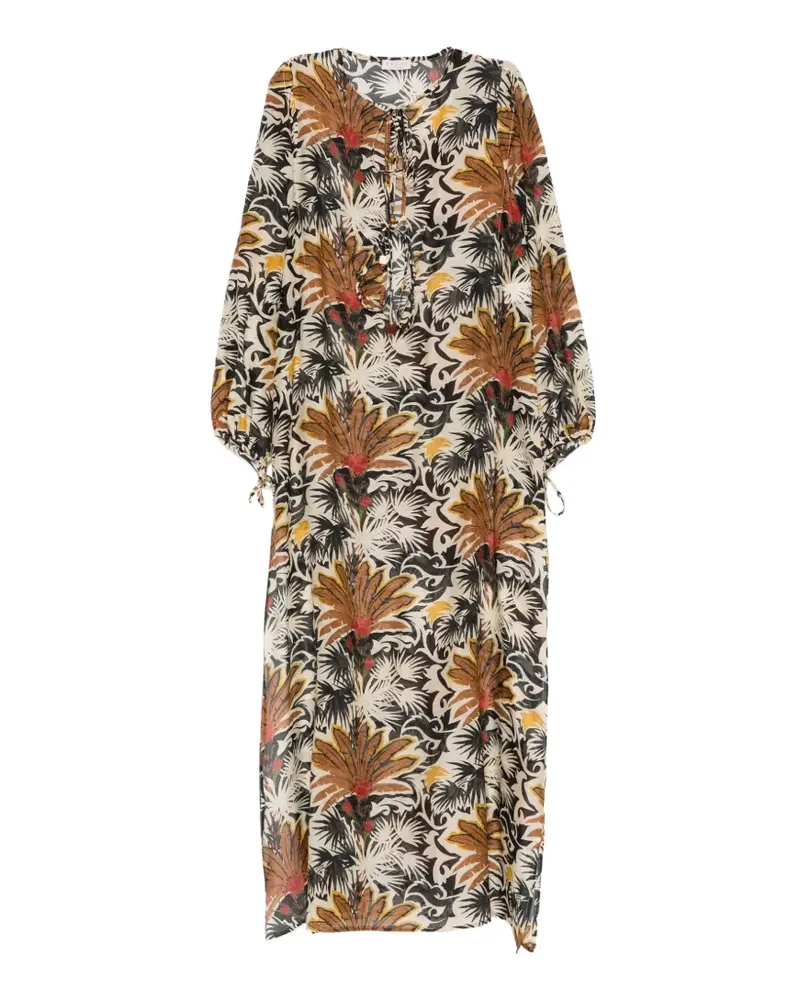 Anjuna floral-print cotton beach dress - Nude Nude