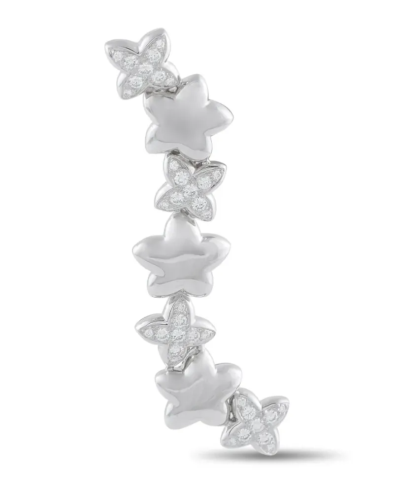 Van Cleef & Arpels 18K white gold star-embellished diamond brooch - Silber Silber