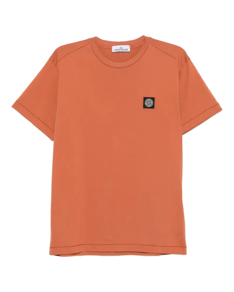 Stone Island T-Shirt mit Logo-Patch - Orange Orange