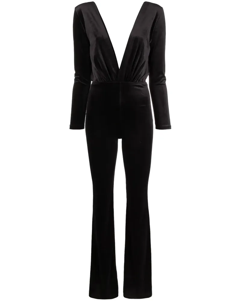 ALCHEMY x Lia Aram Jumpsuit aus Samt - Schwarz Schwarz