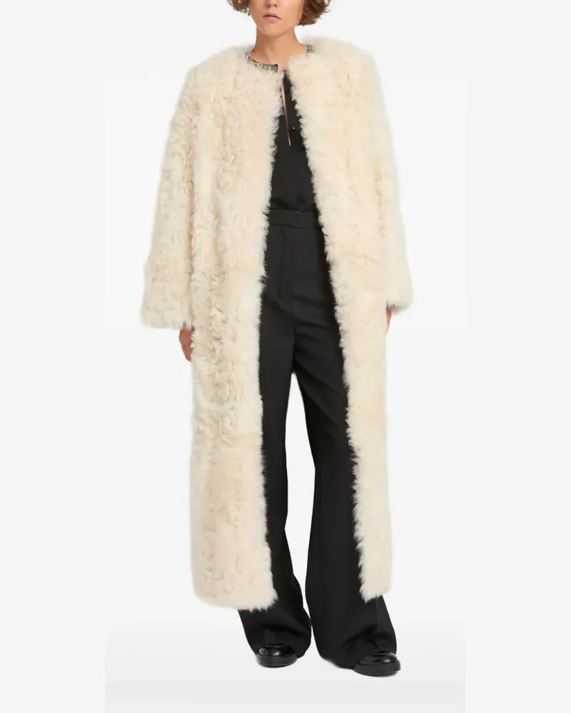Yves Salomon Extra Long Toscana Lambskin coat - Weiß Weiß